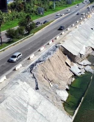 Talud del Río Santa CAtarina. Tormenta Alberto