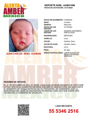 Activan Alerta Amber Por Robo De Bebé En Escobedo. - Glen Facturero