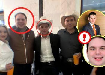 Group of Five People Posing for a Photo; Several Faces Circled in Red and Yellow, with a Red Alert Badge Overlapping One Circle. - Glen Facturero