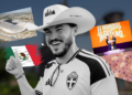 Cuanto-costo-el-fifa-fan-festival-de-nuevo-leon 1 - Glen Facturero Smiling Man in a Sweden Jersey Wearing a White Cowboy Hat, Surrounded by a Mexican Flag, a Stadium Photo, a Poster Reading 'el Mundial Más Norteno', and Peso Bills in a Collage. - Glen Facturero