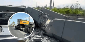 Puente Peatonal En Nuevo León Es Destruido Por Una Maquinaría De Las Obras Estatales - Glen Facturero - Glen Facturero